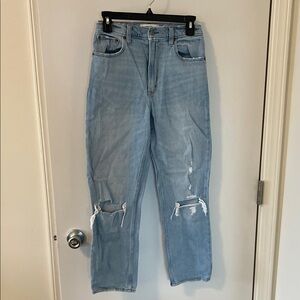 Abercrombie & Fitch Ankle Straight Super High Rise Jeans